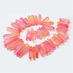 Electroplate Natural Quartz Crystal Beads Strands&nbsp;G-F462-01B
