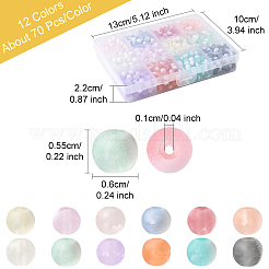 840Pcs 12 Colors Frosted Crackle Glass Beads&nbsp;GLAA-FS0002-17
