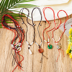 24Pcs 6 Styles Polyester Braided Beads Cord Necklace Making&nbsp;MAK-TA0001-21