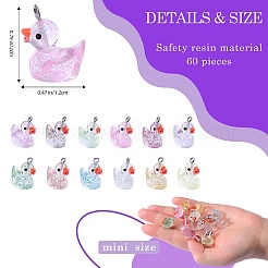 60Pcs 12 Colors Transparent Resin Pendants&nbsp;RESI-SZ0003-37