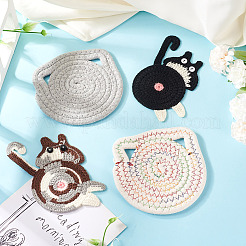 4Pcs 4 Styles Cotton Coasters&nbsp;AJEW-TA0001-80