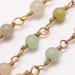 Handmade Amazonite Beaded Chains&nbsp;AJEW-P060-4mm-02