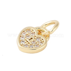 Rack Plating Brass Micro Pave Clear Cubic Zirconia Charms&nbsp;KK-Z060-11G