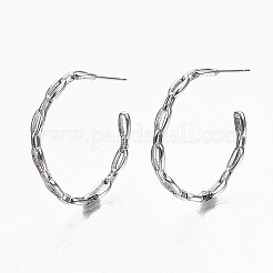 Brass Half Hoop Earrings&nbsp;KK-R117-055P-NF
