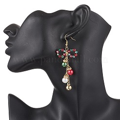 Christmas Theme Glass Beaded Dangle Earrings&nbsp;EJEW-TA00681