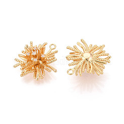 Brass Micro Pave Cubic Zirconia Pendants&nbsp;KK-N263-127G