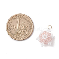 Glass Seed Beaded Snowflake Pendants&nbsp;PALLOY-MZ00815-02