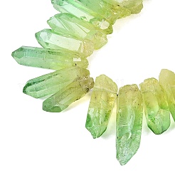Two Tone Spray Painted Natural Quartz Crystal Points Beads Strands&nbsp;G-Q610-03D