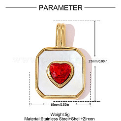 304 Stainless Steel Shell Pendants&nbsp;STAS-OY008-23G