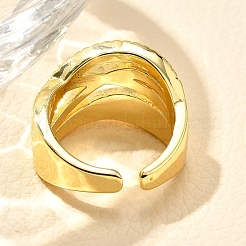 Rack Plating Brass Micro Pave Clear Cubic Zirconia Cuff Finger Rings for Women&nbsp;RJEW-M028-29G