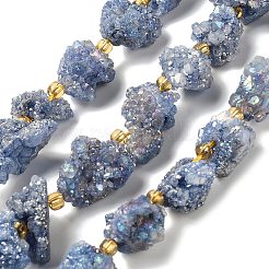 Electroplated Natural Druzy Agate Beads Strands&nbsp;G-G289-02C