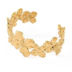 Ion Plating(IP) 304 Stainless Steel Cuff Bangles for Women&nbsp;BJEW-D048-02G