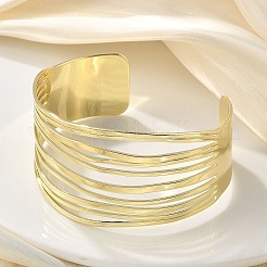 Hollow Brass Cuff Open Bangles&nbsp;BJEW-M060-04G