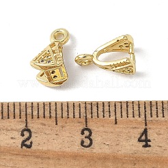 Brass Micro Pave Cubic Zirconia Ice Pick Pinch Bails&nbsp;KK-D324-42G