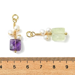 Natural Gemstone and Pearl Copper Wire Wrapped Pendants&nbsp;PALLOY-JF05841