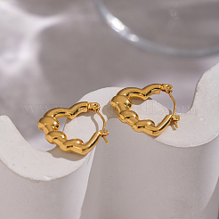 Twist with Heart 304 Stainless Steel Hoop Earrings&nbsp;ST5179