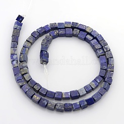 Cube Natural Lapis Lazuli Beads Strands&nbsp;X-G-P057-02
