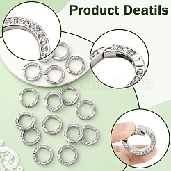 16Pcs Alloy Rhinestone Spring Gate Rings&nbsp;FIND-SP0004-52B