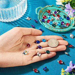 42Pcs 7 Colors Glass Cone Connector Charms&nbsp;STAS-TA0006-10