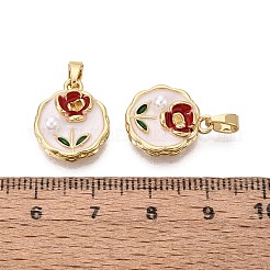 Brass Enamel Pendants&nbsp;KK-SZC0009-06G-01