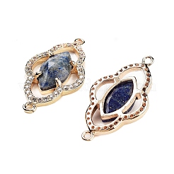 Natural Lapis Lazuli Faceted Connector Charms&nbsp;G-B081-01G-03