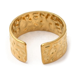 304 Stainless Steel Hammered Band Open Cuff Ring&nbsp;RJEW-K248-02G
