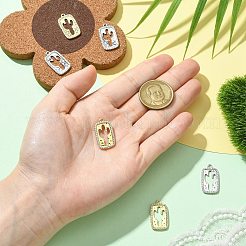 6Pcs 2 Colors Brass Micro Pave Cubic Zirconia Pendants&nbsp;KK-CJ0003-22