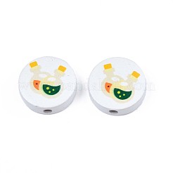 Halloween Printed Natural Wood Beads&nbsp;WOOD-T021-99
