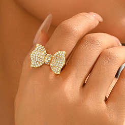 Brass Micro Pave Cubic Zirconia Finger Rings for Women for Women&nbsp;AJ2341