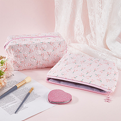 2Pcs 2 Styles Portable Travel Polyester Cosmetic Zipper Storage Clutch Bags&nbsp;ABAG-CY0001-01E