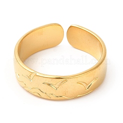 Ion Plating(IP) 201 Stainless Steel Open Cuff Ring&nbsp;RJEW-E063-46G