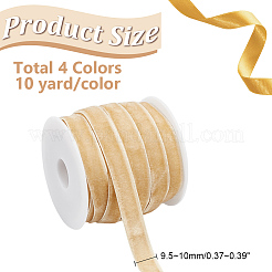 40 Yards 4 Colors Single Face Velvet Ribbon with 4Pcs Plastic Empty Spools&nbsp;SRIB-HY0001-09A