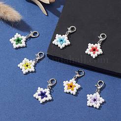 Star Glass Seed Beads Pendants&nbsp;HJEW-MZ00029