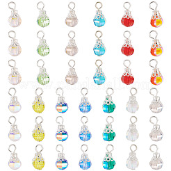130Pcs 13 Colors Glass Pendants&nbsp;PALLOY-TAC0194