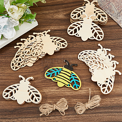 40Pcs Moth Unfinished Blank Wooden Pendants Set for Painting Arts&nbsp;AJEW-FH0006-65