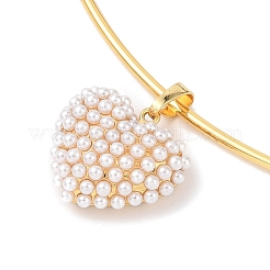 Brass with ABS Imitation Pearl Charm Necklace&nbsp;BJEW-Q350-05C-G