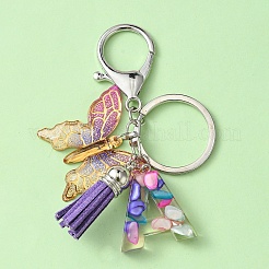 Letter & Butterfly Transparent Epoxy Resin Keychains&nbsp;KEYC-YW00001