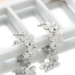 304 Stainless Steel Flower Cuff Earrings for Women&nbsp;EJEW-A118-03P
