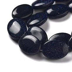 Synthetic Blue Goldstone Beads Strands&nbsp;G-P528-M02-01
