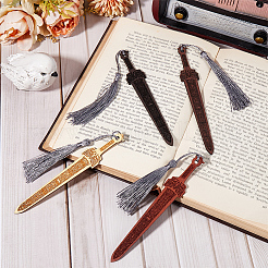 4Pcs 4 Colors Wood Sword Bookmarks&nbsp;AJEW-GF0010-69
