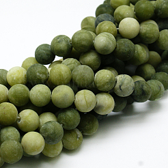 Round Frosted Natural TaiWan Jade Bead Strands&nbsp;X-G-M248-4mm-02