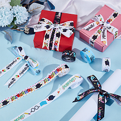 7Pcs 7 Styles Graduation Season Polyester Printed Grosgrain Ribbon&nbsp;OCOR-PH0005-02