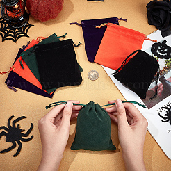 24Pcs 4 Colors Velvet Cloth Drawstring Pouches&nbsp;TP-BC0001-04