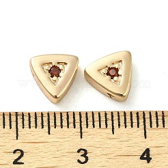Real 18K Gold Plated Brass Micro Pave Cubic Zirconia Bead&nbsp;KK-H455-08G-02