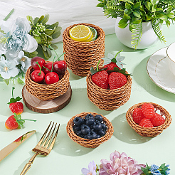 50Pcs Hand-Woven Plastic Mini Rattan Basket Ornaments&nbsp;DIY-WA0001-18