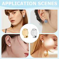 24Pcs 2 Colors 304 Stainless Steel Clip-on Earring Setting&nbsp;STAS-ME0001-64