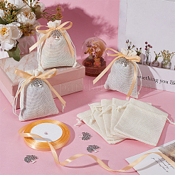 30Pcs Polyester Imitation Burlap Packing Pouches Drawstring Bags&nbsp;ABAG-PH0001-58