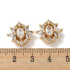 Brass Micro Pave Cubic Zirconia Beads&nbsp;KK-K378-05G