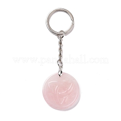 Natural Rose Quartz Trinity Knot Pendant Keychain&nbsp;KEYC-E038-02P-04