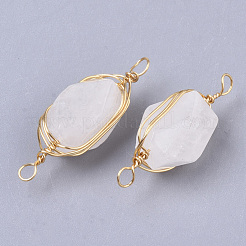 Natural Quartz Crystal Links connectors&nbsp;G-T131-04E
